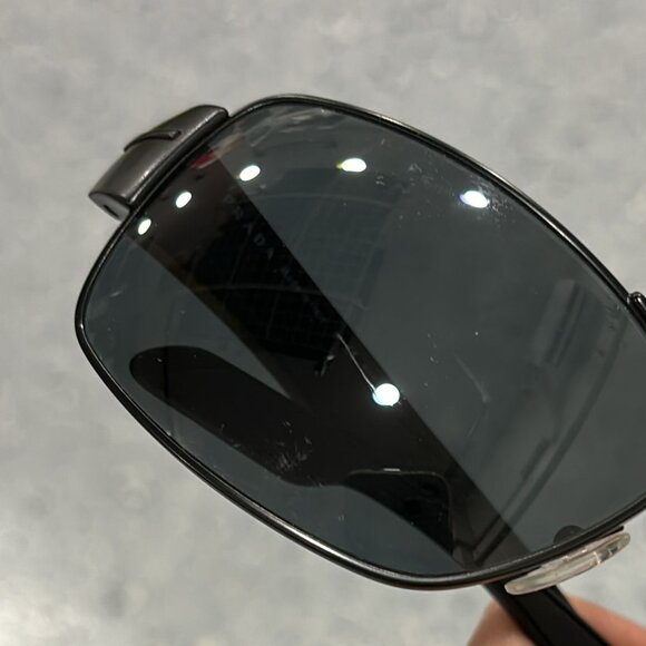 Prada SPR 53NS-1B0-5Z1 Square Black Sunglasses Gray Polarized Lens 65mm (B) - Picture 2 of 7